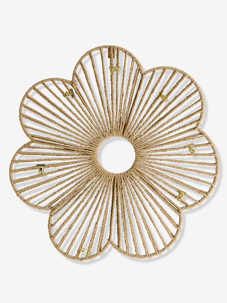 Pêle-mêle fleur en corde de papier beige - vertbaudet enfant 