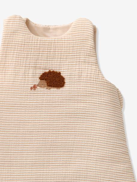 Gigoteuse en gaze de coton HÉRISSON rayé beige - vertbaudet enfant 
