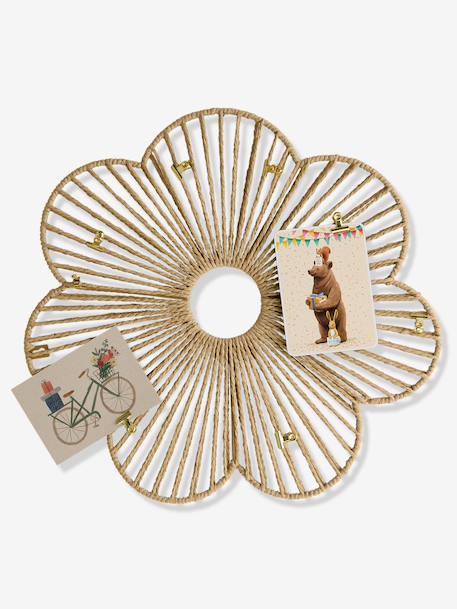 Pêle-mêle fleur en corde de papier beige - vertbaudet enfant 