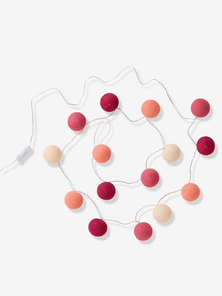 Guirlande boules lumineuse avec interrupteur framboise+rose+vert sauge - vertbaudet enfant 