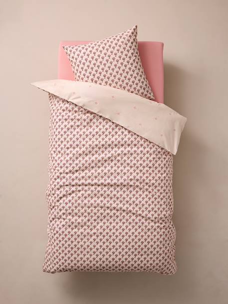 Parure housse de couette + taie d'oreiller ARIZONA DREAM, avec coton recyclé blanc imprimé - vertbaudet enfant 