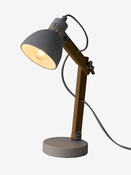 Gelede tafellamp van hout en metaal rozen+wit - vertbaudet enfant 