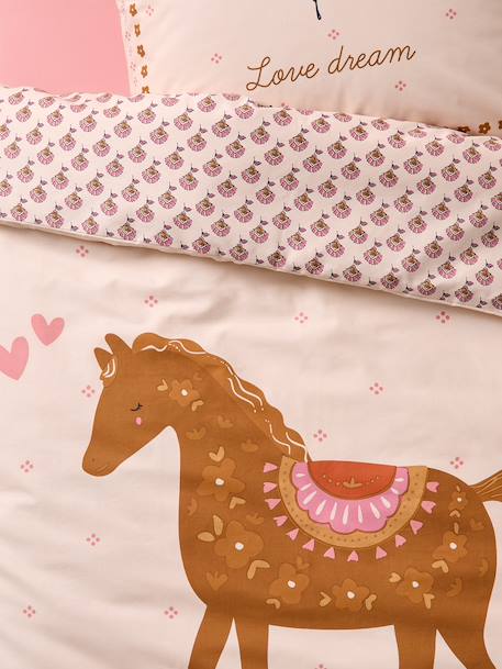 Parure housse de couette + taie d'oreiller ARIZONA DREAM, avec coton recyclé blanc imprimé - vertbaudet enfant 