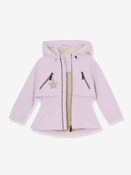 Veste mi-saison imperméable fille avec doublure polaire MATALGEA bois de rose+rose poudré+vert sauge - vertbaudet enfant 