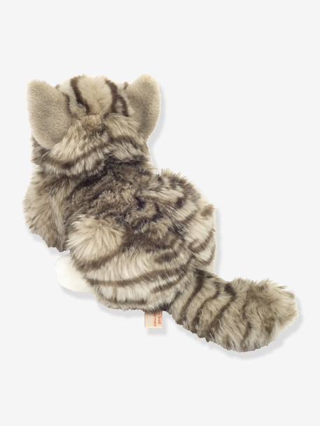 Peluche chat couché 20 cm Teddy Hermann rayé gris - vertbaudet enfant 