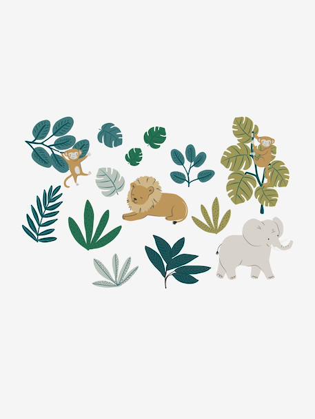 Sticker XXL NEW JUNGLE vert imprimé - vertbaudet enfant 