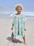 Gepersonaliseerde bad-/strandponcho voor kinderen, met gerecycled katoen blauw, geruit+lila+mintgroen+wit, bedrukt - vertbaudet enfant 