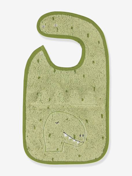 Bavoir éponge tête animal vert - vertbaudet enfant 