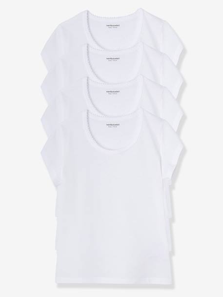 Lot 4 T-shirts maillot de corps BASICS BLANC - vertbaudet enfant 