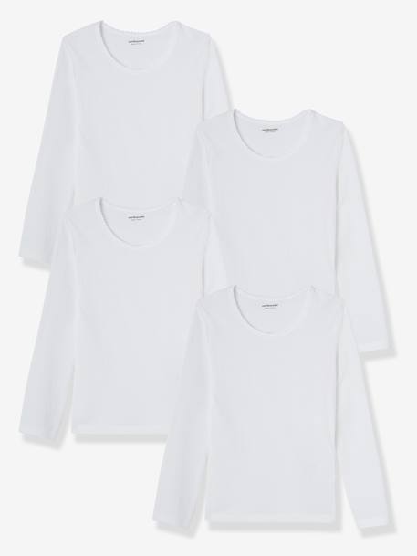 Fille-Lot de 4 T-shirts maillot de corps BASICS