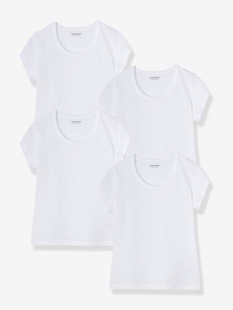 Fille-Lot 4 T-shirts maillot de corps BASICS