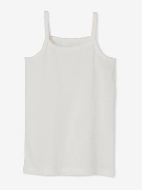 Lot 4 débardeurs maillot de corps BASICS BLANC - vertbaudet enfant 