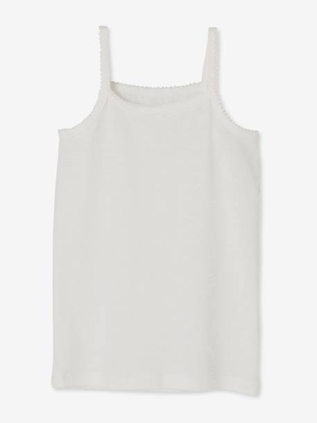 Lot 4 débardeurs maillot de corps BASICS BLANC - vertbaudet enfant 