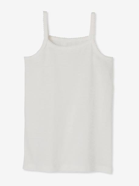 Lot 4 débardeurs maillot de corps BASICS BLANC - vertbaudet enfant 