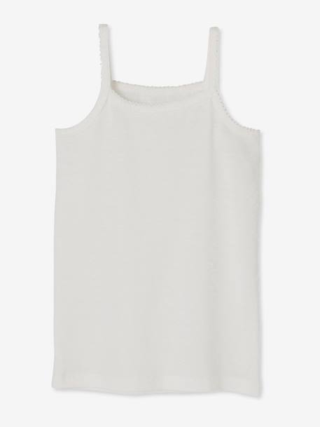 Lot 4 débardeurs maillot de corps BASICS BLANC - vertbaudet enfant 