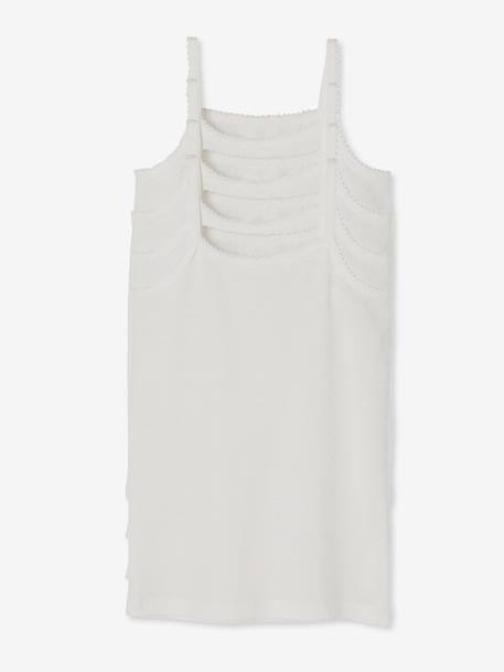 Lot 4 débardeurs maillot de corps BASICS BLANC - vertbaudet enfant 