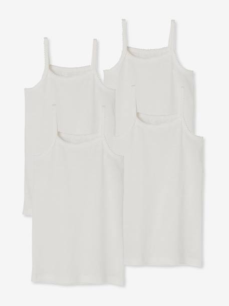 Fille-Lot 4 débardeurs maillot de corps BASICS