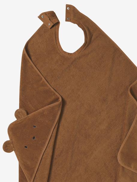 Badcape ouder/baby cappuccino+grijsblauw+karamel+okergeel+terracotta - vertbaudet enfant 