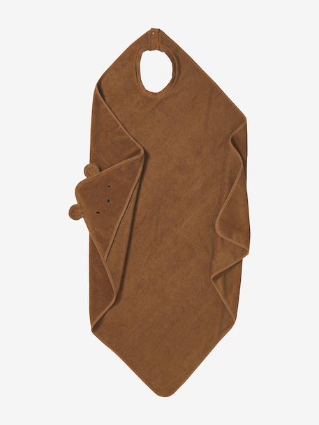 Badcape ouder/baby cappuccino+grijsblauw+karamel+okergeel+terracotta - vertbaudet enfant 