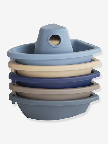 Jouets de Bain - 5 Bateaux à empiler - bleu+multicolore - vertbaudet enfant 
