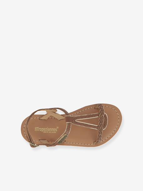 Leren kindersandalen Bappy LES TROPEZIENNES® PAR M. BELARBI beige+bruin+geel+koraal+turquoiseblauw - vertbaudet enfant 