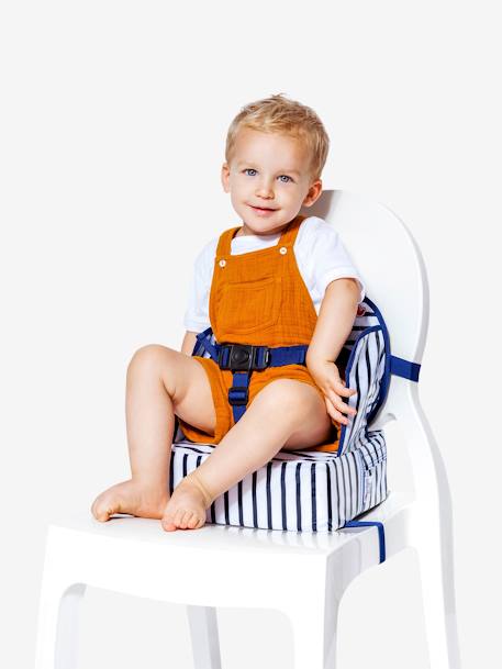 Rehausseur de chaise Easy up BABY TO LOVE GRIS ETOILES+RAYE BLEU - vertbaudet enfant 