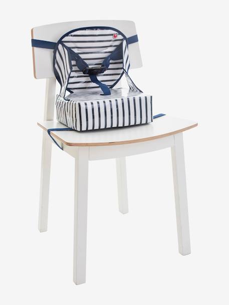 Stoelverhoger Easy up BABY TO LOVE GESTREEPT BLAUW+GRIJS MET STERREN - vertbaudet enfant 