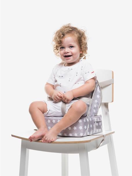 Stoelverhoger Easy up BABY TO LOVE GESTREEPT BLAUW+GRIJS MET STERREN - vertbaudet enfant 