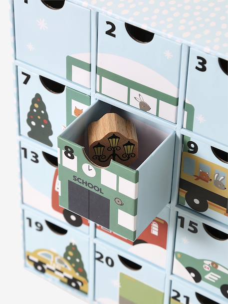Adventskalender met FSC® houten speelgoed blauw+ecru+hout - vertbaudet enfant 