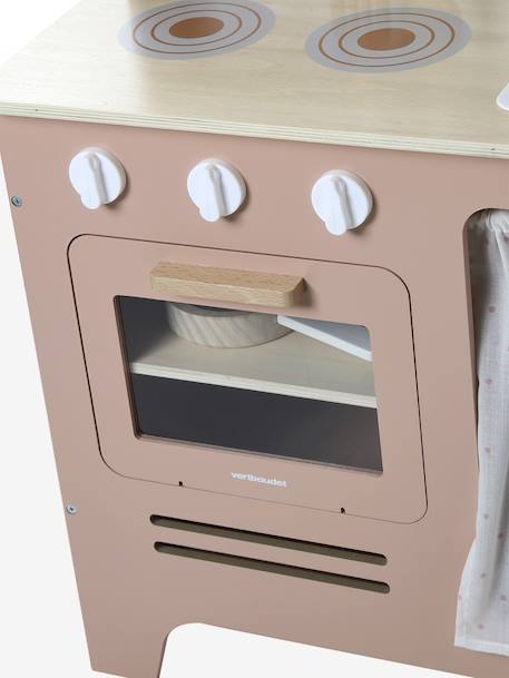 Cuisine en bois FSC® avec accessoires écru+rose+vert sauge - vertbaudet enfant 