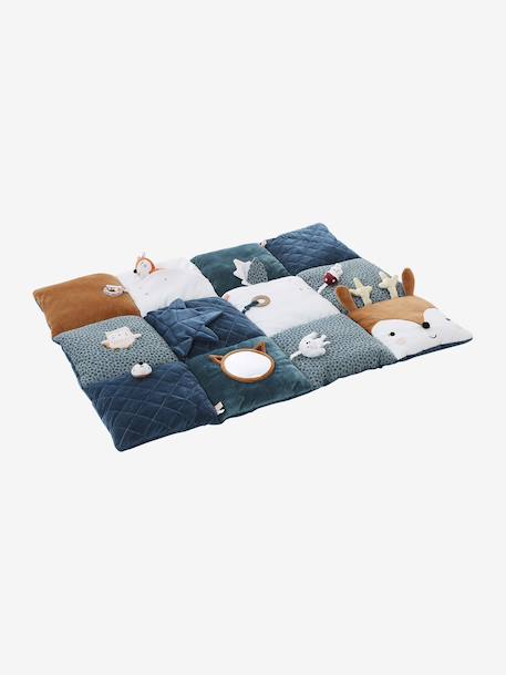 Tapis d'éveil moelleux et ludique beige+écru+noir+orange+rouge+vert émeraude - vertbaudet enfant 