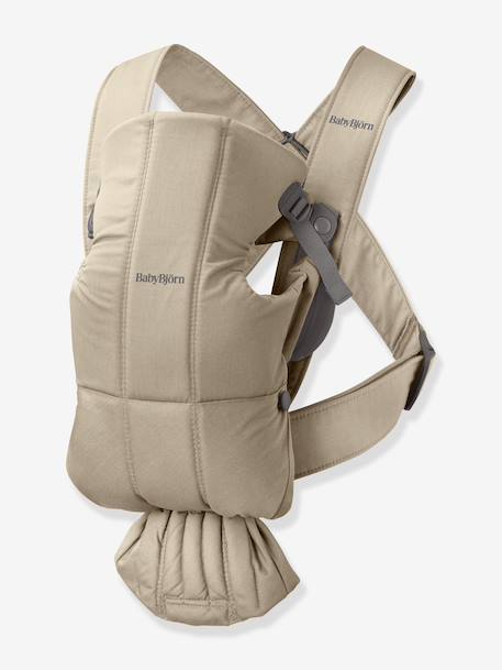 Porte-bébé Mini tissé BABYBJÖRN beige+noir - vertbaudet enfant 