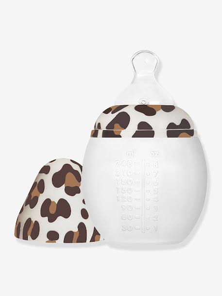 BibRond-fles 240 ml ELHEE bruin, bedrukt+roze, bedrukt+wit, bedrukt - vertbaudet enfant 