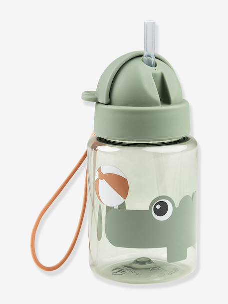 Fles met intrekbaar rietje DONE BY DEER groen+zandbeige - vertbaudet enfant 