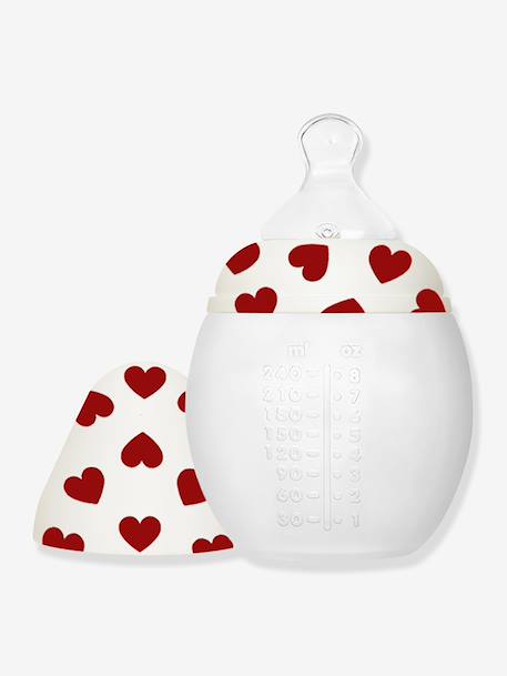 BibRond-fles 240 ml ELHEE bruin, bedrukt+roze, bedrukt+wit, bedrukt - vertbaudet enfant 