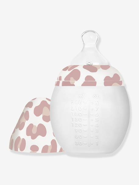 BibRond-fles 240 ml ELHEE bruin, bedrukt+roze, bedrukt+wit, bedrukt - vertbaudet enfant 