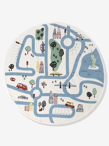 Tapis circuit rond Varsity écru - vertbaudet enfant 