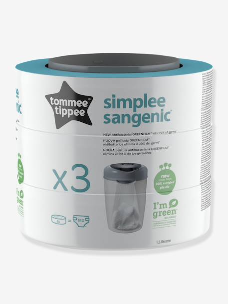 Set van 3 navullingen voor luieremmer Simplee Tommee tippee SANGENIC WIT - vertbaudet enfant 