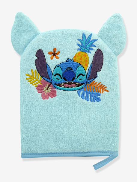 Gant de toilette Disney ludique brodé tête de Stitch bleu ciel - vertbaudet enfant 