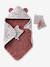 Set badcape + handschoen + luiers voor babypop geel+rozen - vertbaudet enfant 