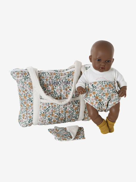 Verschoonzak van katoengaas geel+meerkleurig - vertbaudet enfant 