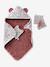 Set badcape + handschoen + luiers voor babypop geel+rozen - vertbaudet enfant 