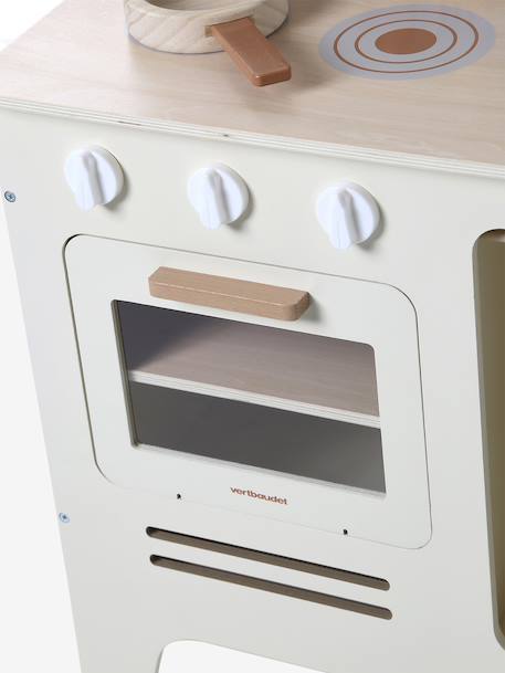 Houten keukentje met accessoires van FSC®-hout ecru+rozen+saliegroen - vertbaudet enfant 