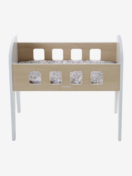 Lit poupon en bois FSC® blanc+bois - vertbaudet enfant 
