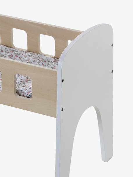 Lit poupon en bois FSC® blanc+bois - vertbaudet enfant 