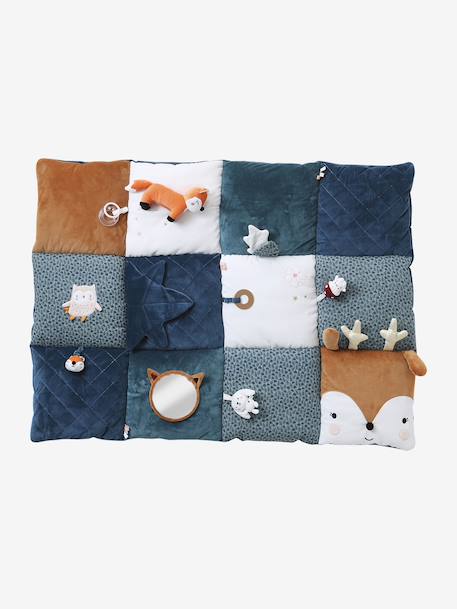 Tapis d'éveil moelleux et ludique beige+écru+noir+orange+rouge+vert émeraude - vertbaudet enfant 