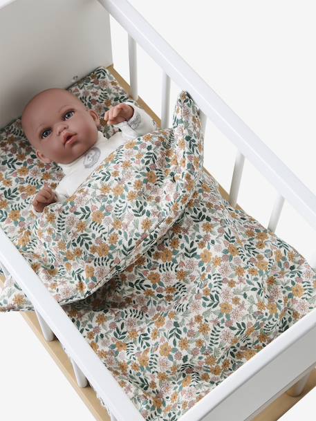 Couette + oreiller poupon en gaze de coton beige+jaune+rose - vertbaudet enfant 