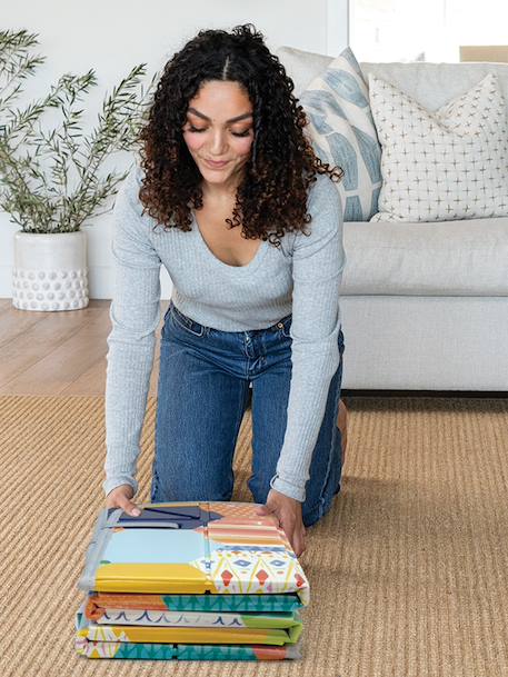 Opvouwbare schuimrubberen mat - INFANTINO ecru+meerkleurig - vertbaudet enfant 