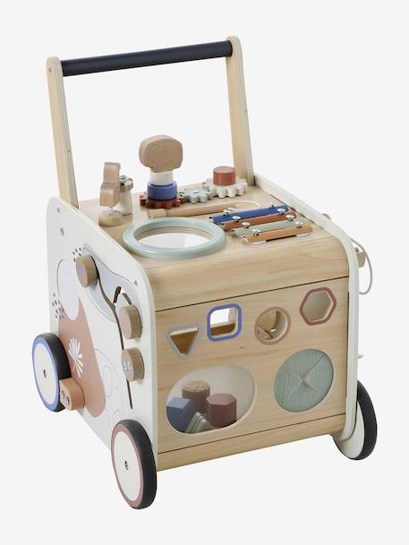 Chariot de marche musical en bois FSC® avec freins bois - vertbaudet enfant 