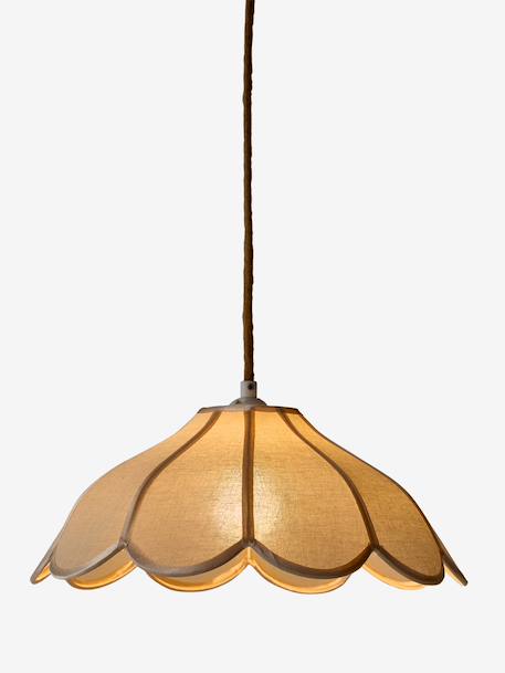 Bloemvormige stoffen lampenkap voor hanglamp ecru - vertbaudet enfant 